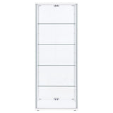 Delphinium White 4-Shelf Clear Glass Curio Display Cabinet by Coaster at Eve Furniture