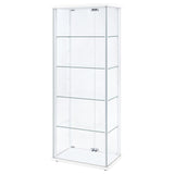 Delphinium White 4-Shelf Clear Glass Curio Display Cabinet by Coaster at Eve Furniture
