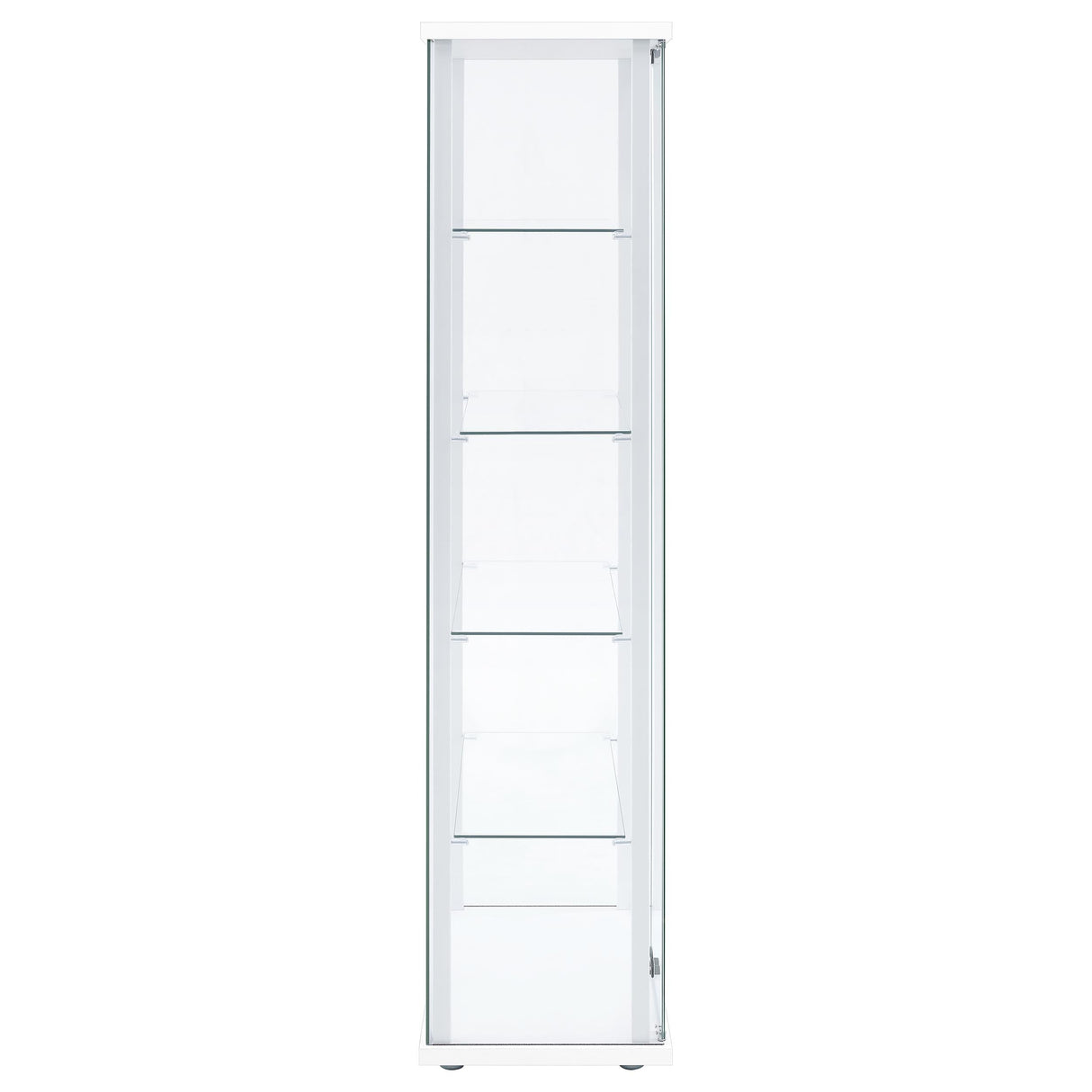 Delphinium White 4-Shelf Clear Glass Curio Display Cabinet by Coaster at Eve Furniture