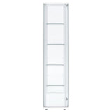 Delphinium White 4-Shelf Clear Glass Curio Display Cabinet by Coaster at Eve Furniture
