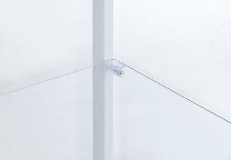 Delphinium White 4-Shelf Clear Glass Curio Display Cabinet by Coaster at Eve Furniture
