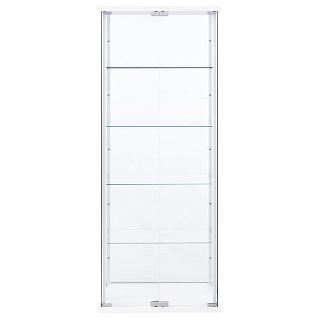 Delphinium White 4-Shelf Clear Glass Curio Display Cabinet by Coaster at Eve Furniture