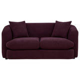 Delroy 2-Seat Stationary Loveseat Aubergine Polyester Upholstery by Coaster at Eve Furniture