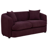 Delroy 2-Seat Stationary Loveseat Aubergine Polyester Upholstery by Coaster at Eve Furniture