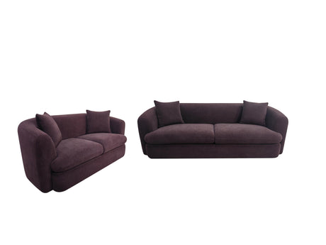 Delroy 2-Piece Stationary Sofa Set Aubergine Polyester Upholstery by Coaster at Eve Furniture