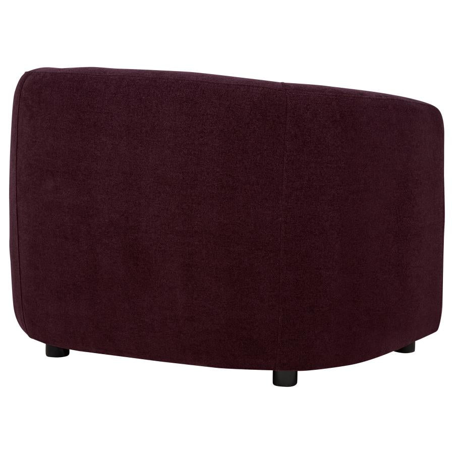 Delroy Stationary Accent Chair Aubergine Polyester Upholstery by Coaster at Eve Furniture