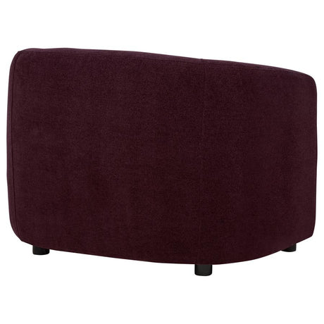 Delroy Stationary Accent Chair Aubergine Polyester Upholstery by Coaster at Eve Furniture
