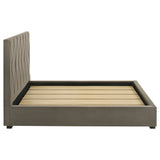 Delsea Light Brown Upholstered Queen Panel Platform Bed by Coaster at Eve Furniture