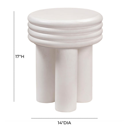 Delta Ivory Concrete Side Table by TOV Furniture at Eve Furniture