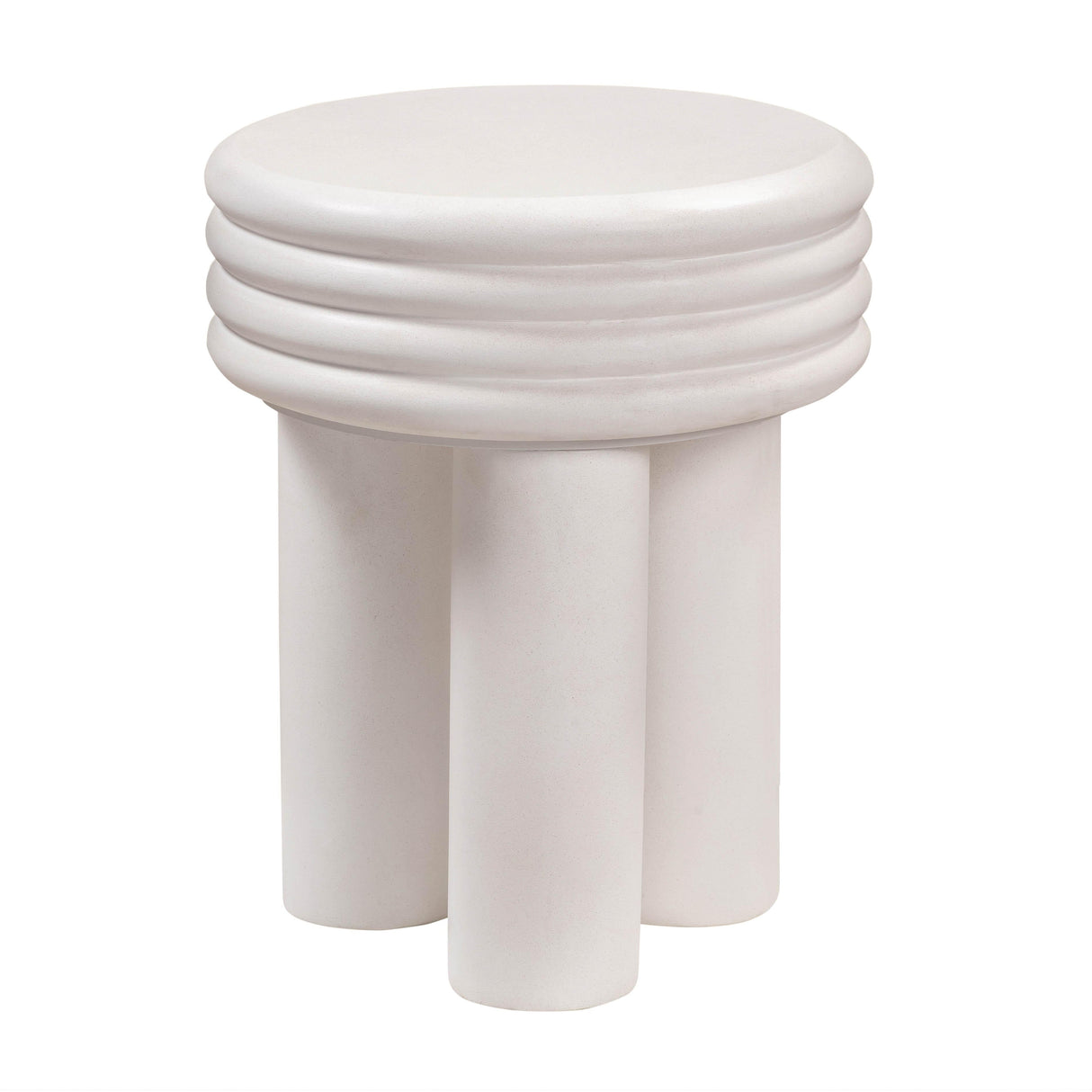 Delta Ivory Concrete Side Table by TOV Furniture at Eve Furniture