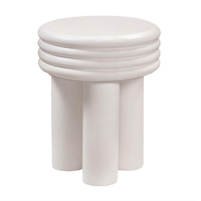 Delta Ivory Concrete Side Table by TOV Furniture at Eve Furniture