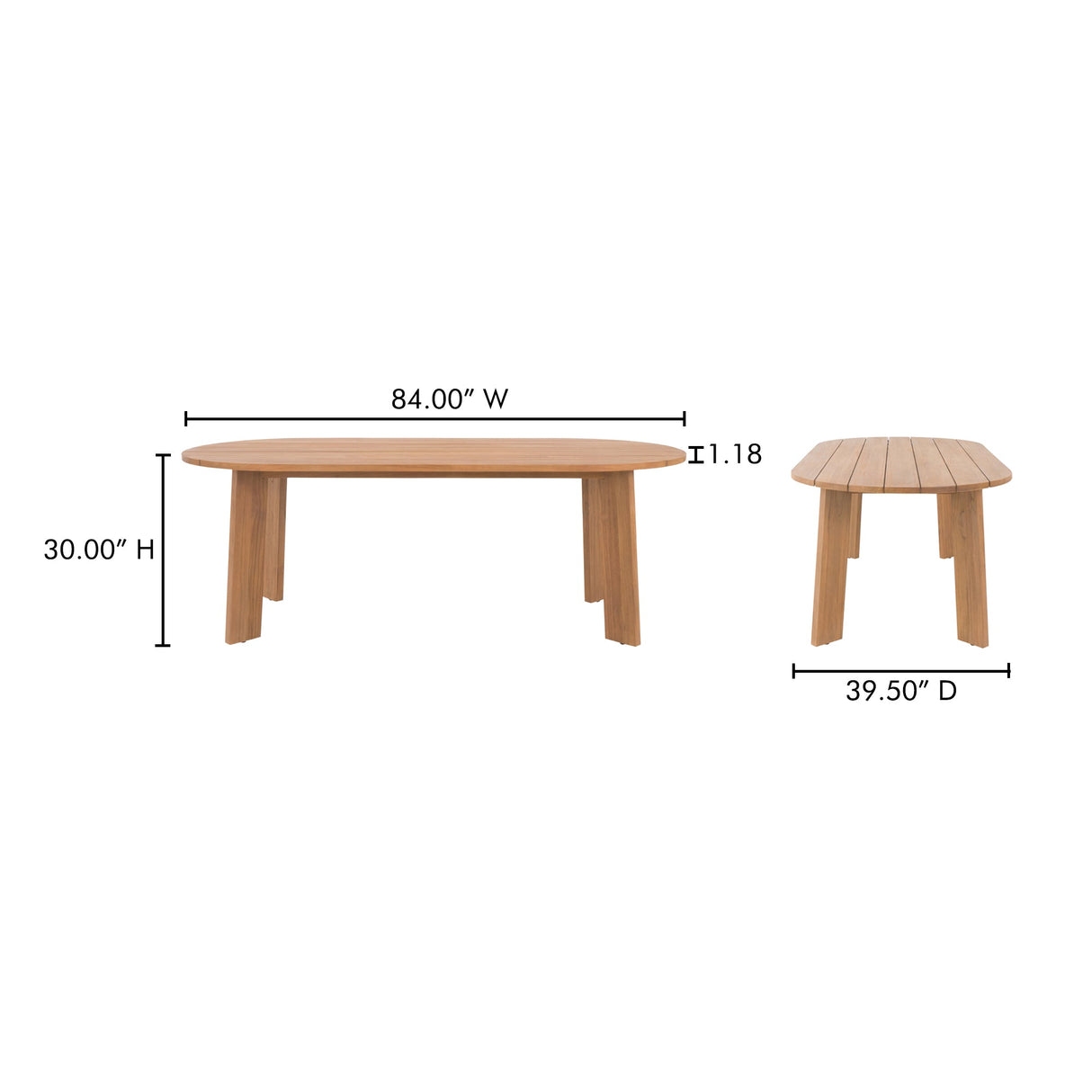 Delta Natural Oval Outdoor Dining Table by MOES at Eve Furniture