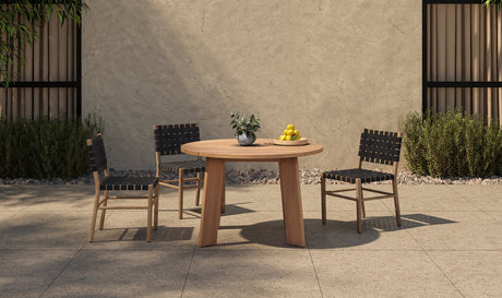 Delta Round Outdoor Dining Table Natural by Moe's Home at Eve Furniture