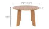 Delta Round Outdoor Dining Table Natural by Moe's Home at Eve Furniture
