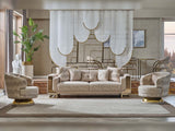 Delux 3-pieces (Sofa & Loveseat & Chair) Livingroom Set in Cream by Furnia at Eve Furniture