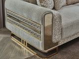 Delux 3-pieces (Sofa & Loveseat & Chair) Livingroom Set in Cream by Furnia at Eve Furniture