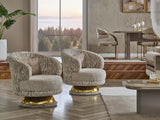 Delux 3-pieces (Sofa & Loveseat & Chair) Livingroom Set in Cream by Furnia at Eve Furniture