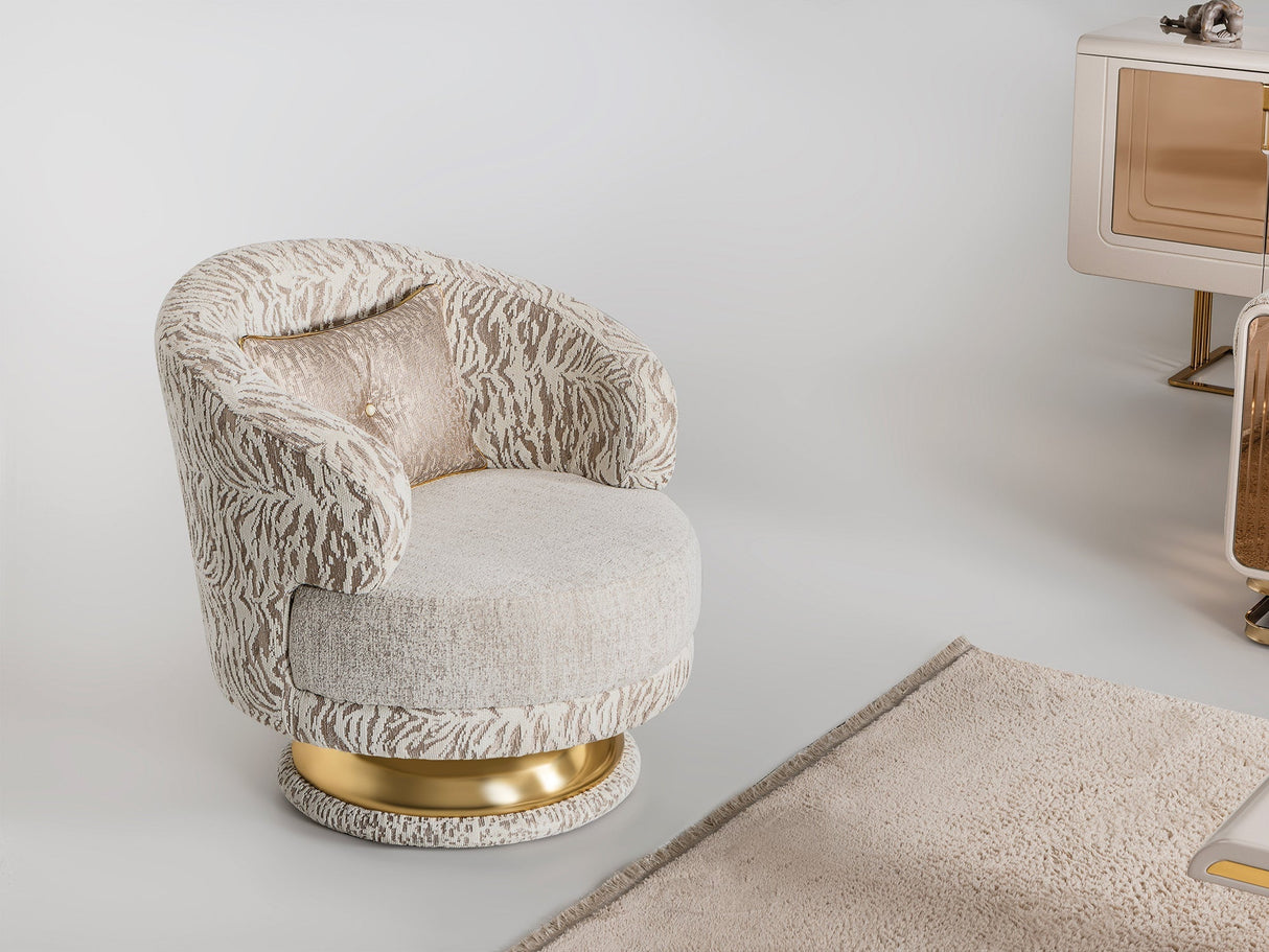 Delux 3-pieces (Sofa & Loveseat & Chair) Livingroom Set in Cream by Furnia at Eve Furniture