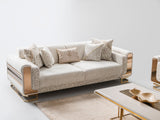 Delux Convertible Sofa in Cream by Furnia at Eve Furniture