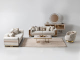 Delux Convertible Sofa in Cream by Furnia at Eve Furniture