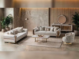 Delux Convertible Sofa in Cream by Furnia at Eve Furniture