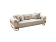 Delux Cream Convertible Loveseat by Furnia at Eve Furniture