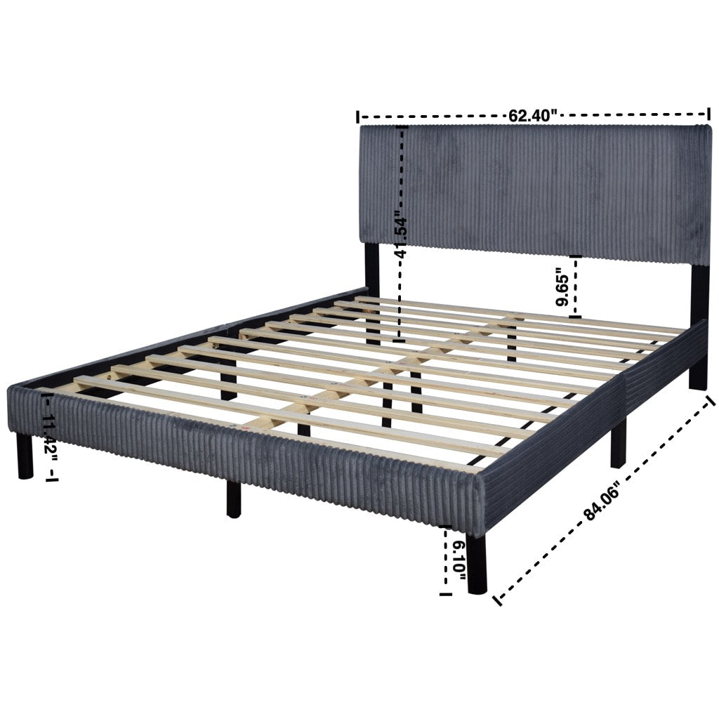 Deluxe Grey Full Platform Bed by Happy Homes at Eve Furniture