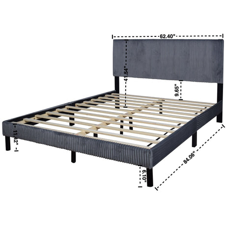 Deluxe Grey Full Platform Bed by Happy Homes at Eve Furniture