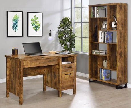 Delwin Antique Nutmeg Lift Top Office Desk with File Cabinet by Coaster at Eve Furniture