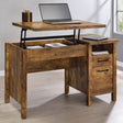 Delwin Antique Nutmeg Lift Top Office Desk with File Cabinet by Coaster at Eve Furniture