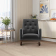 Demetrius Dark Grey Fabric Solid Wood Rocking Chair by Ashcroft Furniture at Eve Furniture