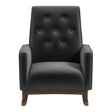 Demetrius Dark Grey Fabric Solid Wood Rocking Chair by Ashcroft Furniture at Eve Furniture