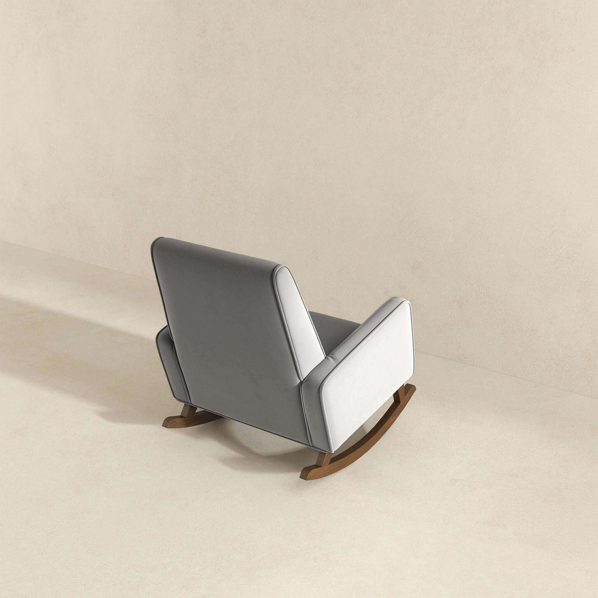 Demetrius Light Grey Fabric Solid Wood Rocking Chair by Ashcroft Furniture at Eve Furniture