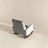 Demetrius Light Grey Fabric Solid Wood Rocking Chair by Ashcroft Furniture at Eve Furniture