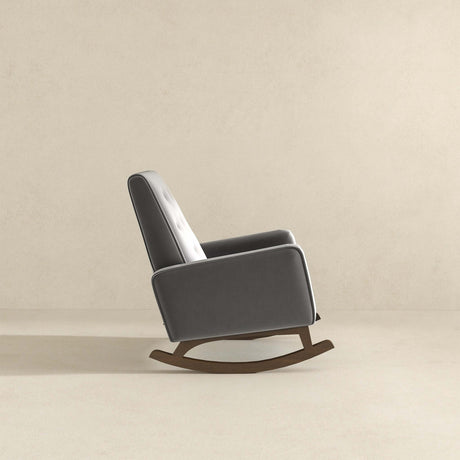 Demetrius Light Grey Fabric Solid Wood Rocking Chair by Ashcroft Furniture at Eve Furniture
