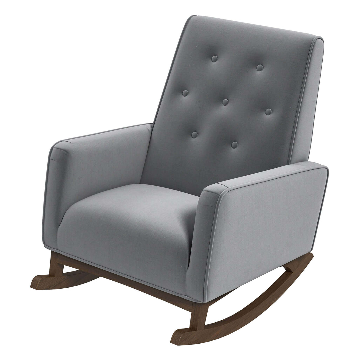 Demetrius Light Grey Fabric Solid Wood Rocking Chair by Ashcroft Furniture at Eve Furniture
