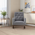 Demetrius Light Grey Fabric Solid Wood Rocking Chair by Ashcroft Furniture at Eve Furniture