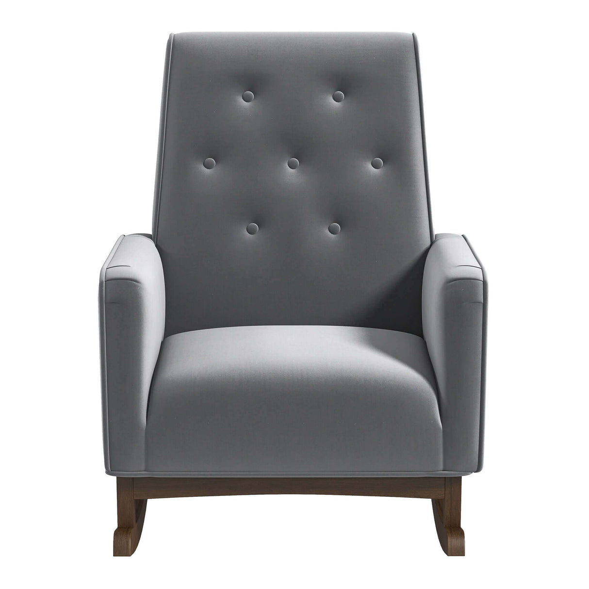 Demetrius Light Grey Fabric Solid Wood Rocking Chair by Ashcroft Furniture at Eve Furniture