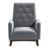 Demetrius Light Grey Fabric Solid Wood Rocking Chair by Ashcroft Furniture at Eve Furniture