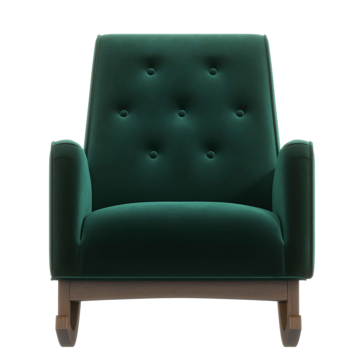 Demetrius Solid Wood Rocking Chair Green Velvet