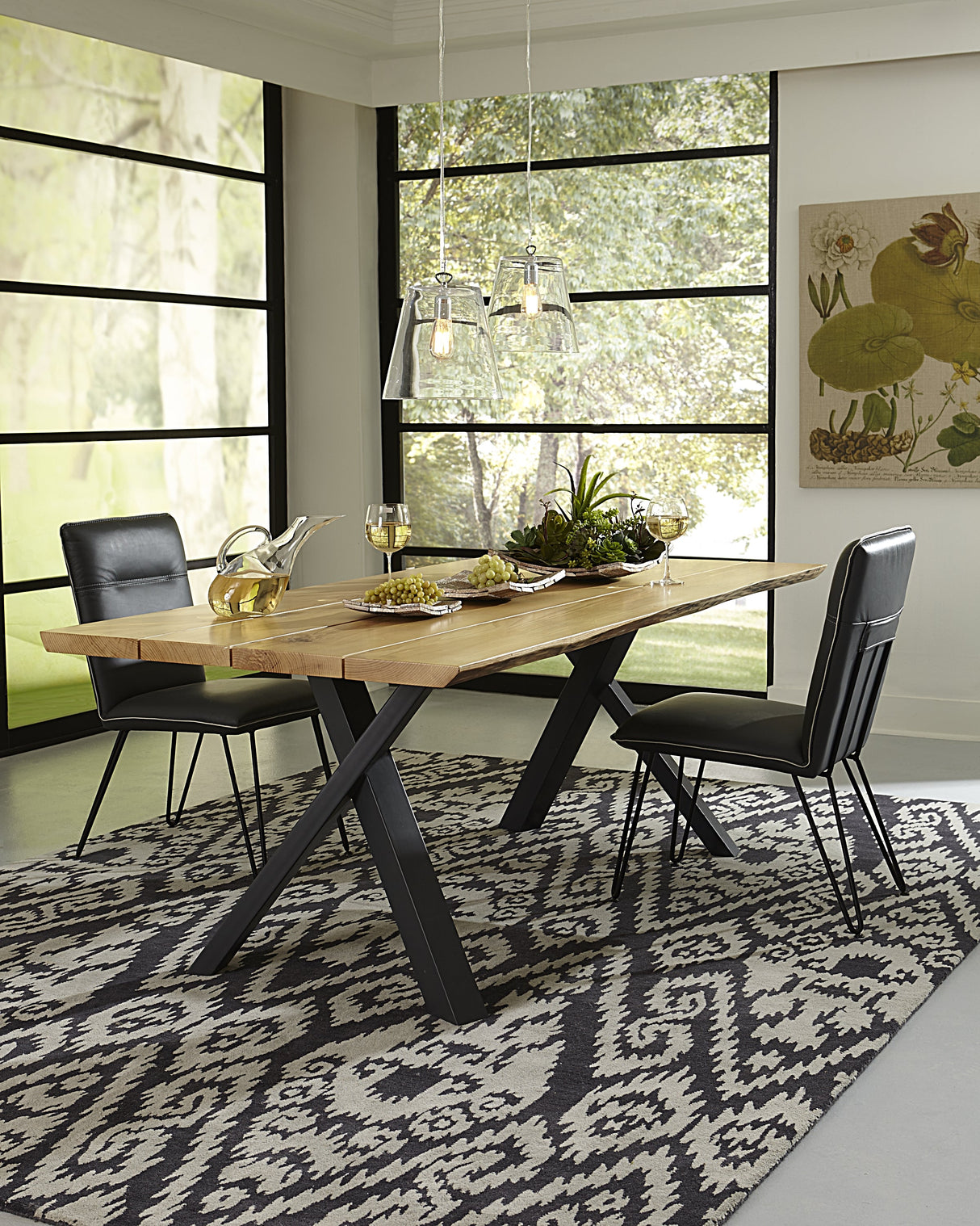 Demi Hairpin Leg Modern Dining Chair in Cobalt (Set of 2) by Modus Furniture at Eve Furniture