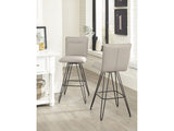 Demi Hairpin Leg Swivel Bar Stool in Taupe (Set of 2) by Modus Furniture at Eve Furniture