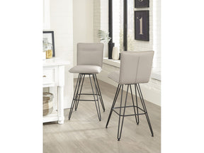 Demi Hairpin Leg Swivel Bar Stool in Taupe (Set of 2) by Modus Furniture at Eve Furniture