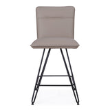 Demi Hairpin Leg Swivel Counter Stool in Taupe (Set of 2) by Modus Furniture at Eve Furniture