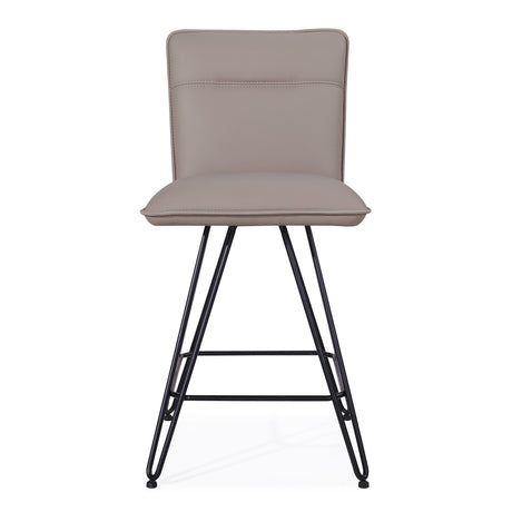Demi Hairpin Leg Swivel Counter Stool in Taupe (Set of 2) by Modus Furniture at Eve Furniture
