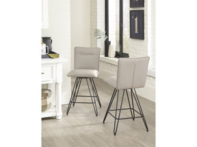 Demi Hairpin Leg Swivel Counter Stool in Taupe (Set of 2) by Modus Furniture at Eve Furniture