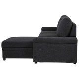 Demko Black Sleeper Sectional Sofa with Speaker and Storage Chaise by Coaster at Eve Furniture
