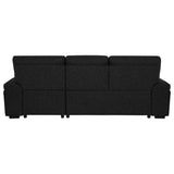 Demko Black Sleeper Sectional Sofa with Speaker and Storage Chaise by Coaster at Eve Furniture