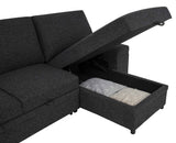 Demko Black Sleeper Sectional Sofa with Speaker and Storage Chaise by Coaster at Eve Furniture