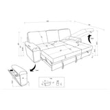 Demko Black Sleeper Sectional Sofa with Speaker and Storage Chaise by Coaster at Eve Furniture